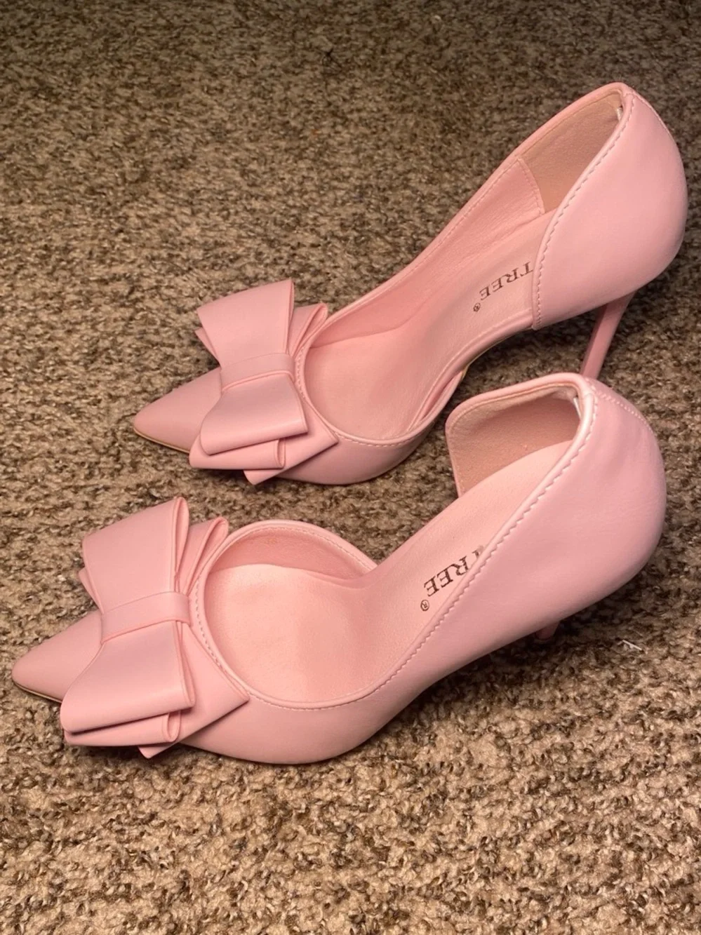 Pink Pointed-Toe Bow Stiletto Heels - Picture 1 of 5